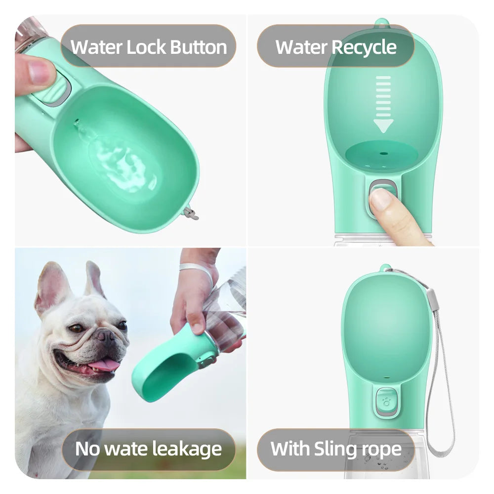 Dog Water Bottle for Pet Dogs Cats Water Feeder Bowls Outdoor Travel Leakproof Puppy Drinking Container Pug Chihuahua Labrador