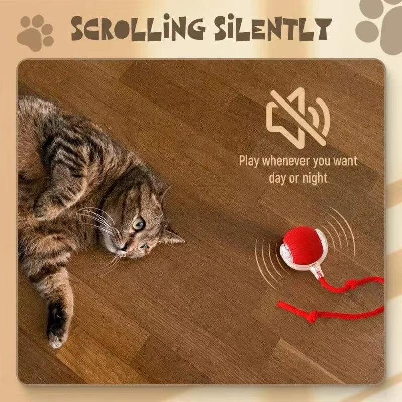 Rechargeable Smart Pet Interactive Automatic Rolling Ball Toy Cats Pet Products New Electric Dog Ball Toy Simulated Tail for Cat