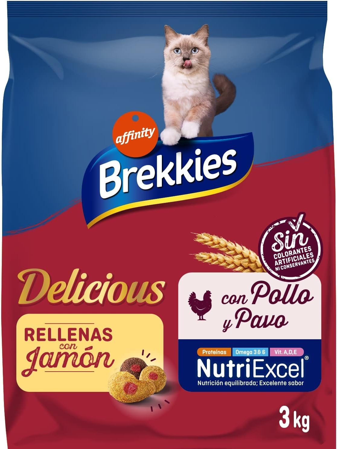 Brekkies Pienso Para Gatos Delicious Con Una Selección De Aves Y Verduras - 3000 Gr