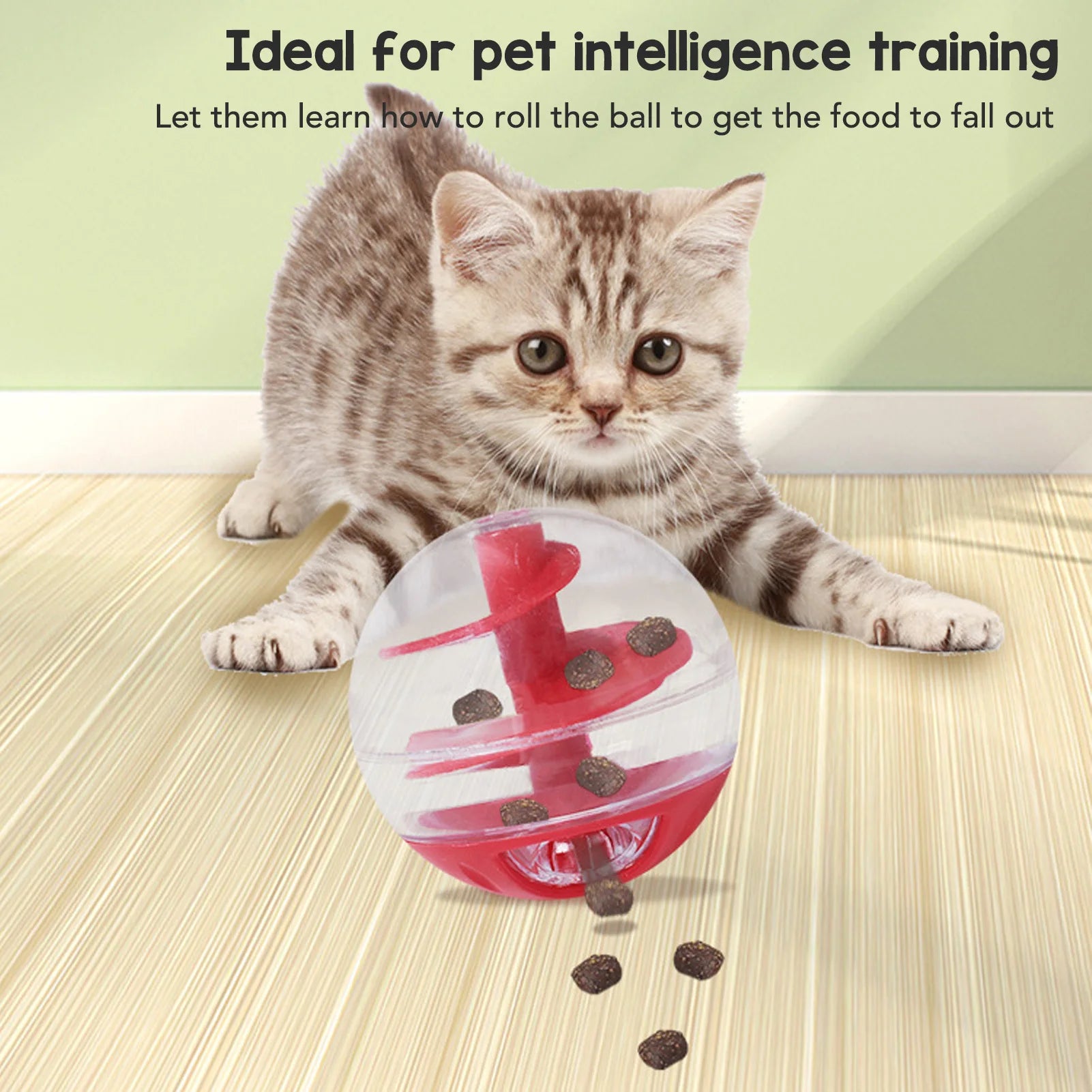 Cat Food Dispensing Ball Cat Treat Dispensing Ball Bite Resistant Interactive Pet Slow Feeder Puzzle Ball for Kitten