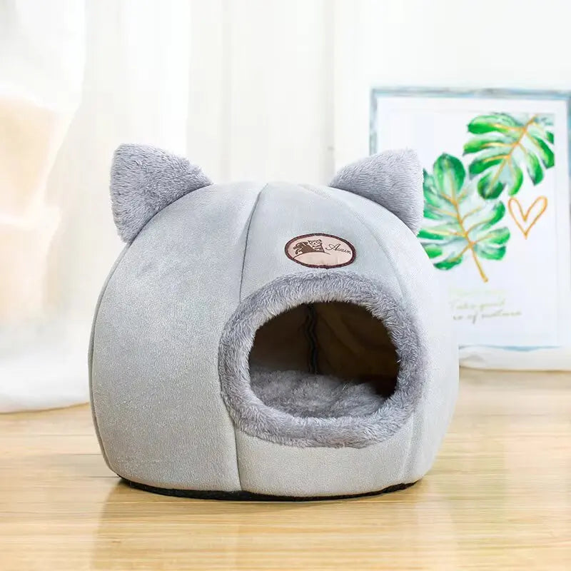 Lovely Cat Pet Dog Cat Beds Nest Soft Comfortable Semi-Enclosed Cat Nest Kennel Indoor Pet Supplies for Cat Dog to Play Rest