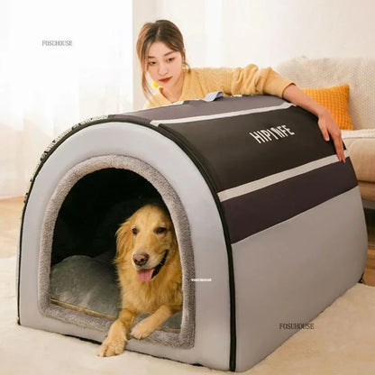 Four Seasons Universal Dog Kennel Removable Washable Dog House Winter Warm Dogs Bed House Type Pet Supplies Large Dogs Houses Y