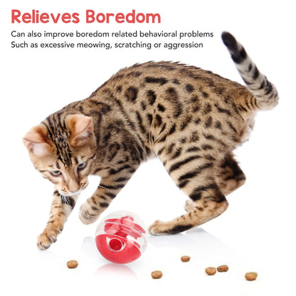 Cat Food Dispensing Ball Cat Treat Dispensing Ball Bite Resistant Interactive Pet Slow Feeder Puzzle Ball for Kitten