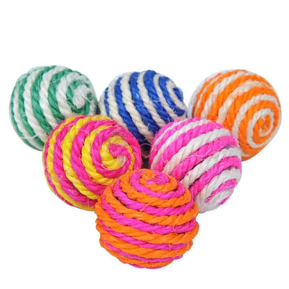 4 PCS Balls Interactive Pet Toys for Cats Kitten Dog Training Playing Chewing (Random Color)