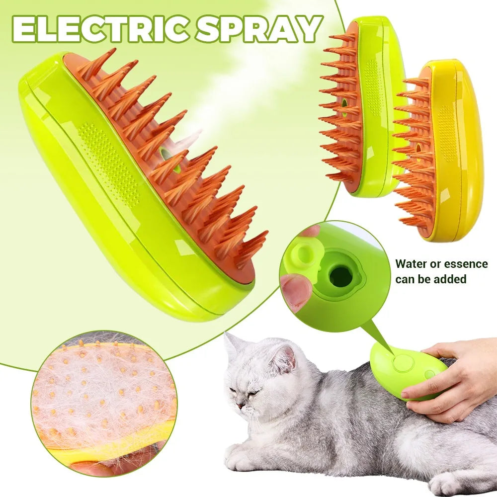 Cat Dog Steamy Brush Steam Brush Electric Sprayer for Massage Pet Grooming Tool Shedding 3 in 1 Electric Sprays Massage Combs